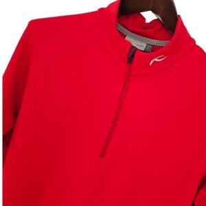 KJUS Men's Red Quarter Zip Performance Mid Layer Pullover Size 52 Large
